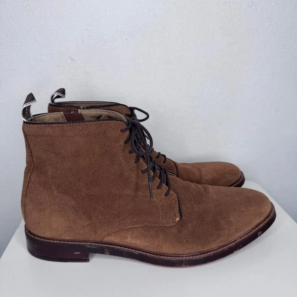 2020s ALDO Brown Suede Chukka Ankle Boots Men’s Size 12 Side Zip Lace Up